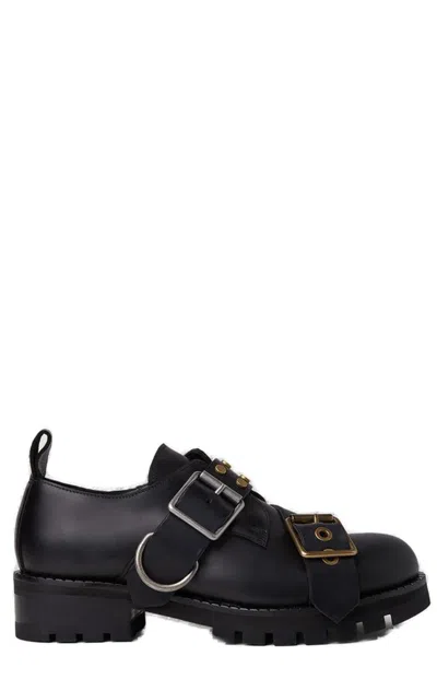 Vivienne Westwood Combat Double Monk Shoes In Black