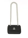 Vivienne Westwood Compact Black Handbag With Chain Strap In Black