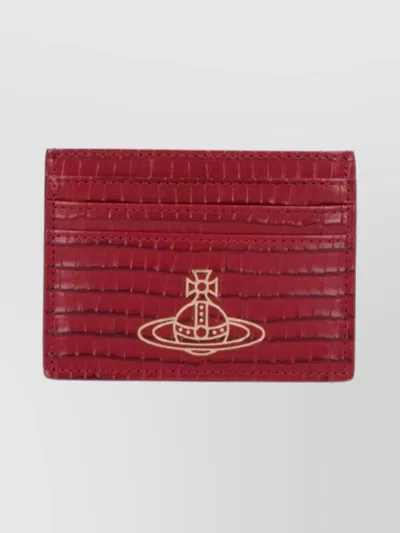Vivienne Westwood Compact Crocodile Texture Wallets And Cardholders In Red