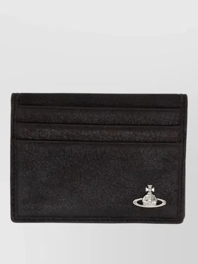 Vivienne Westwood Compact Leather Purse And Cardholder In Black