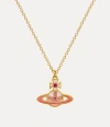 Vivienne Westwood Concetta Bas Relief Pendant Necklace Gold-rose-peach-indian-pink-resin-fuchsia-rose Gold-rose-peach- In Gold-rose-peach-indian-pink-resin-fuchsia-rose