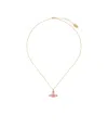 Vivienne Westwood Concetta Bas Relief Pendant Necklace In Gold/rose Peach