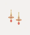 Vivienne Westwood Concetta Drop Earrings Gold-rose-peach-indian-pink-resin-fuchsia-rose Gold-rose-peach-indian-pink-re In Gold-rose-peach-indian-pink-resin-fuchsia-rose