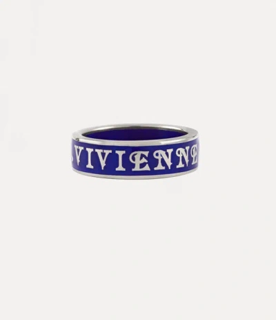 Vivienne Westwood Conduit Street Ring Silver / Blue Silver / Enamel Unisex