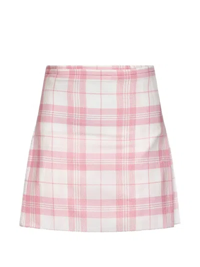 Vivienne Westwood Coquette Check-pattern Pleated Mini Skirt In Pink
