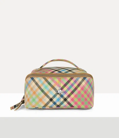 Vivienne Westwood Cosmetic Case Buccia D'arancia Heather-plaid One Size Women In Pattern