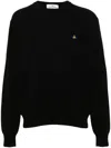 Vivienne Westwood Cotton And Cashmere Blend Crewneck Jumper In Black