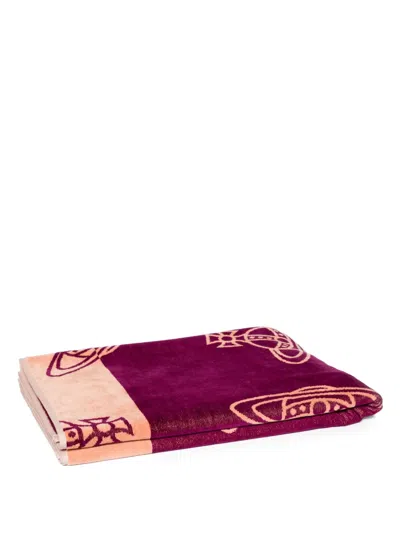Vivienne Westwood Cotton Beach Towel In Purple