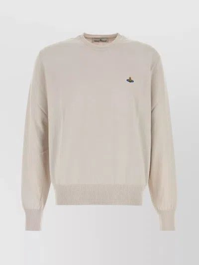 Vivienne Westwood Cotton Blend Alex Sweater With Ribbed Cuffs And Hem In Brown
