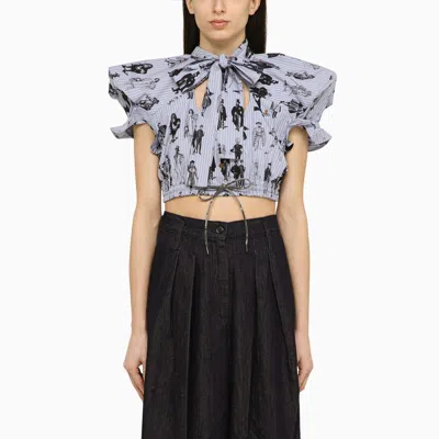 VIVIENNE WESTWOOD VIVIENNE WESTWOOD COTTON BOW AND SHOULDER TOP