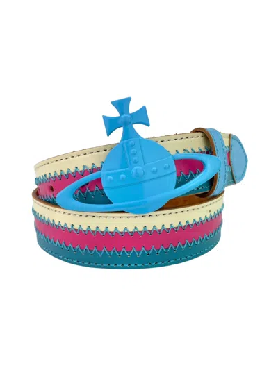 Pre-owned Vivienne Westwood Cotton Candy Orb Belt In Blue