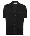 Vivienne Westwood Black Cotton Polo Cardigan In Black