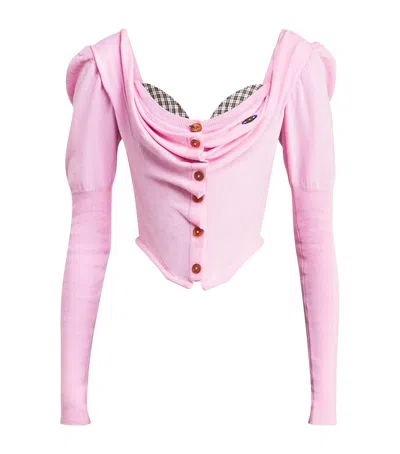 VIVIENNE WESTWOOD COTTON-CASHMERE BEA CROPPED CARDIGAN