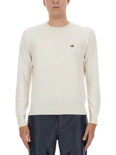 Vivienne Westwood Men's Jersey With Logo In Beige