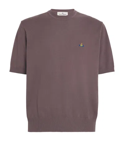 VIVIENNE WESTWOOD COTTON-CASHMERE KNITTED ALEX T-SHIRT