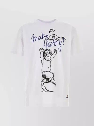 VIVIENNE WESTWOOD COTTON CREW NECK T-SHIRT WITH GRAPHIC PRINT