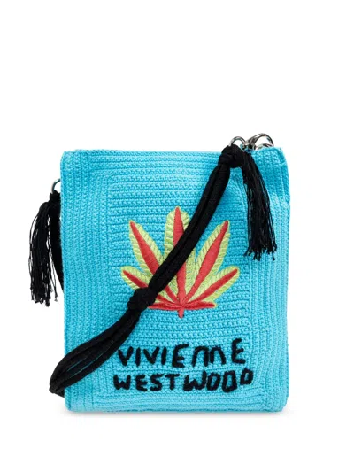 Vivienne Westwood Cotton Messenger Bag In Blue