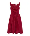Vivienne Westwood Mens Carmine Sunday Draped Cotton-poplin Midi Dress In Red