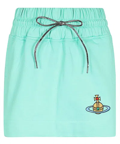 Vivienne Westwood Cotton Mini-skirt In Green