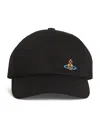 Vivienne Westwood Cotton Orb Baseball Cap In Black
