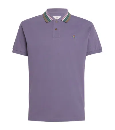 Vivienne Westwood Cotton Orb Polo Shirt In Purple