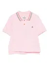Vivienne Westwood Collared Polo Top Striped Sleeves In Pink