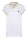 Vivienne Westwood Side Striped White Polo Shirt In White