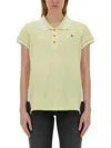 Vivienne Westwood Orb-embroidered Cotton Polo Top In Yellow