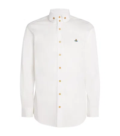 Vivienne Westwood Shirt With Subtle Orb Embroidery And Tailored Fit In Gray