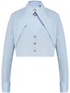 Vivienne Westwood Light Blue With Oversize Collar And Front Cut-out In Cotton Woman In Clear Blue