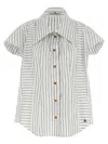 Vivienne Westwood Cotton Shirt With All-over Logo Print In White