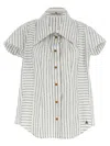 Vivienne Westwood Cotton Shirt With All-over Logo Print In White