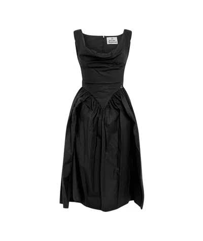 VIVIENNE WESTWOOD VIVIENNE WESTWOOD ORB EMBROIDERED SLEEVELESS MIDI DRESS