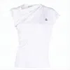 Vivienne Westwood Cotton Sleeveless Top With Draped Neckline In White