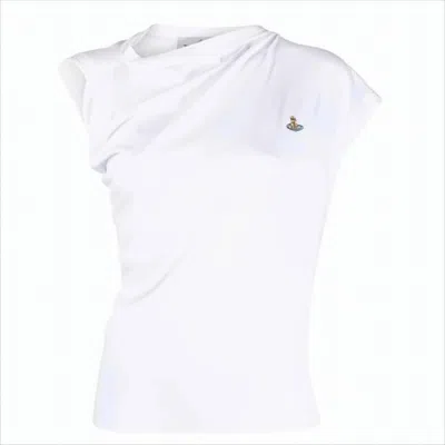 VIVIENNE WESTWOOD COTTON SLEEVELESS TOP WITH DRAPED NECKLINE
