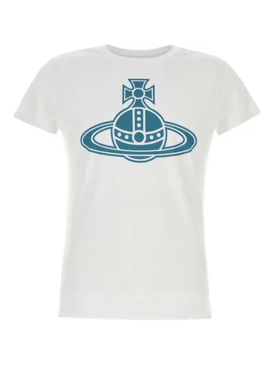 Vivienne Westwood Graphic Print Crew Neck Short Sleeve T-shirt In White