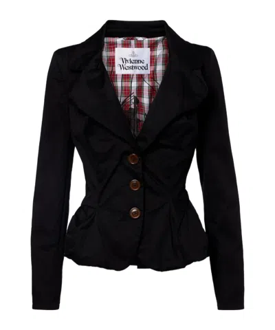 Vivienne Westwood Tailored Black Jacket With Notched Lapel And Flared Hem