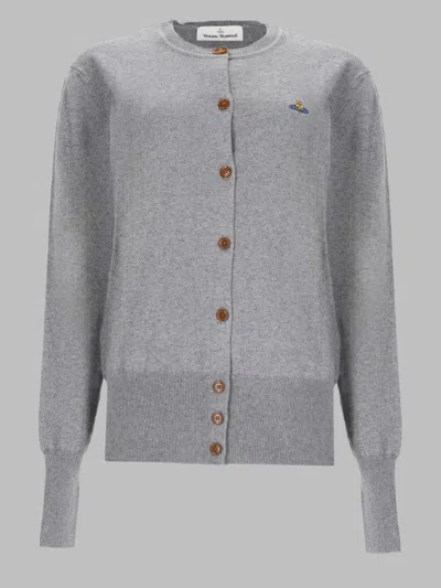 Vivienne Westwood Cotton-cashmere Cardigan In Gray