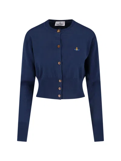 Vivienne Westwood Cotton-cashmere Crewneck Sweater For Women In Blue