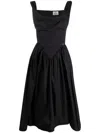 Vivienne Westwood Orb Embroidered Sleeveless Midi Dress In Black