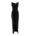 Vivienne Westwood Panther Gathered Asymmetric Maxi Dress In Black