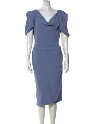 Pre-owned Vivienne Westwood Cowl Neck Midi Length Dress In Blue