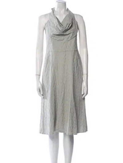 Pre-owned Vivienne Westwood Cowl Neck Midi Length Dress In Gray