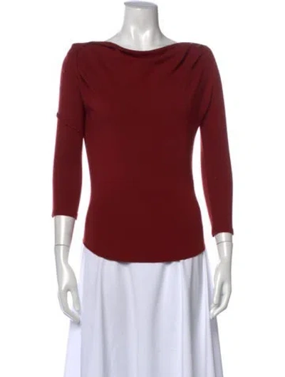Pre-owned Vivienne Westwood Cowl Neck Three-quarter Sleeve Top In Red