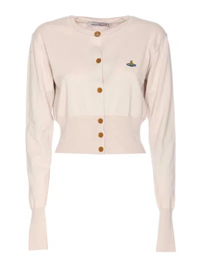 Vivienne Westwood Beige Bea Cardigan In White