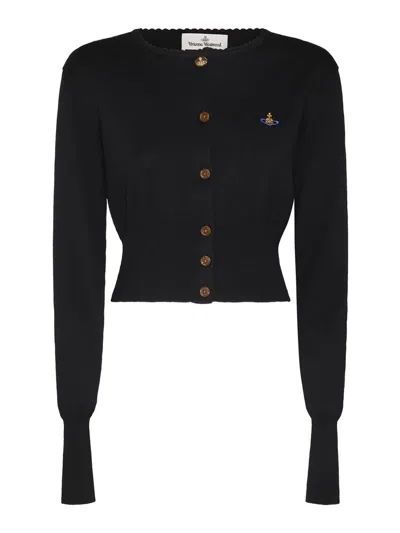 VIVIENNE WESTWOOD BLACK COTTON CARDIGAN