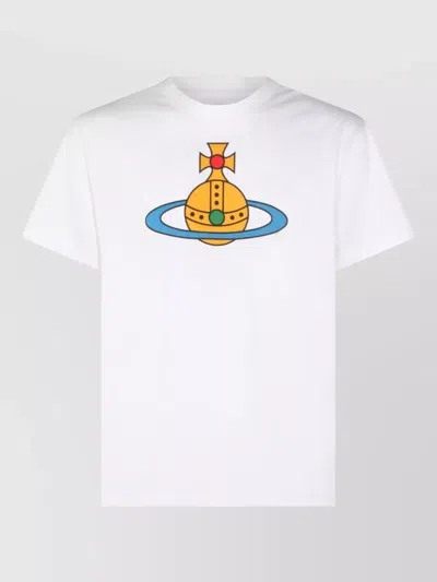 Vivienne Westwood Crew Neck Graphic Print Short Sleeve T-shirt In White