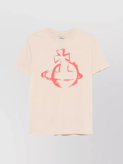Vivienne Westwood Crew Neck Graphic Print Short Sleeves In Pink