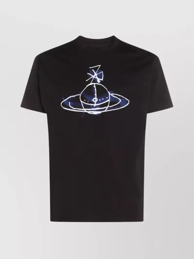 Vivienne Westwood Crew Neck Graphic Print Short Sleeves In Black