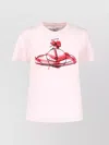 Vivienne Westwood Crew Neck Graphic Print Short Sleeves Top In Pink